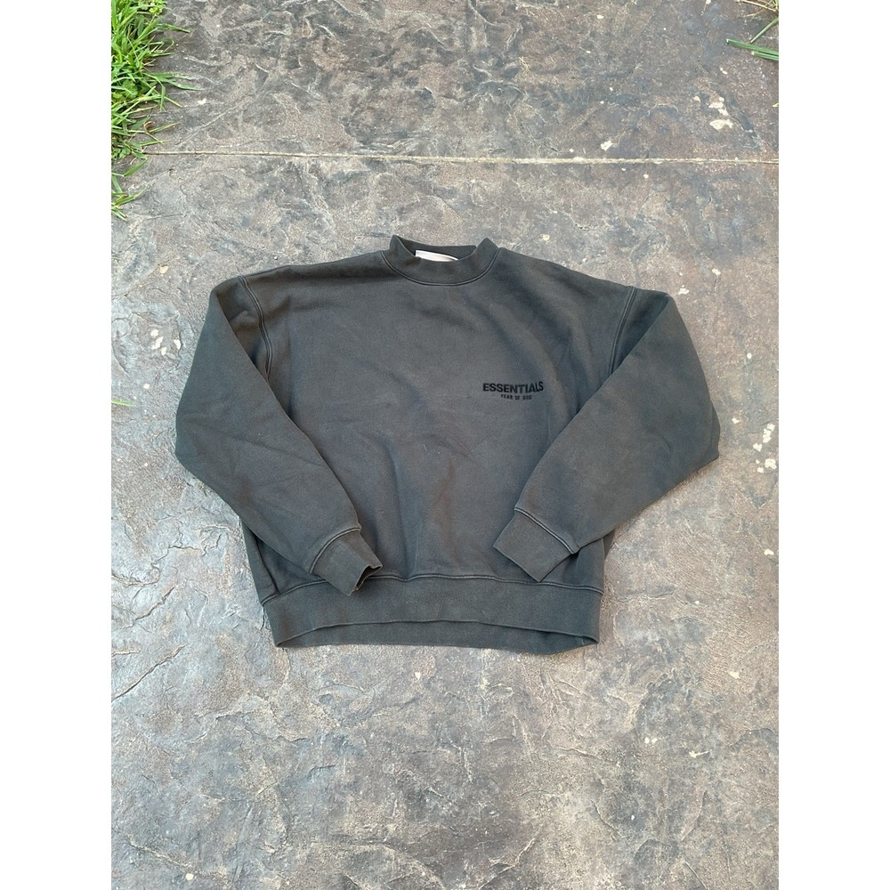 Fear of God Essentials Crewneck Sweatshirt Mens XS Charcoal Gray Pullover FOG